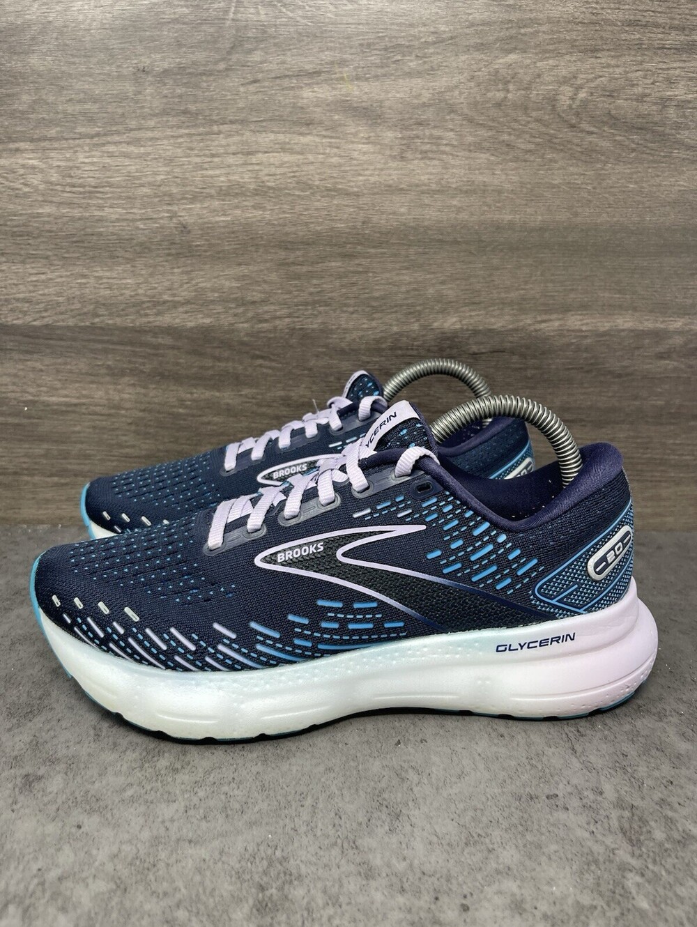 Brooks Glycerin 20 Size 8 Womens Navy Blue Purple Running Shoes Cushioned